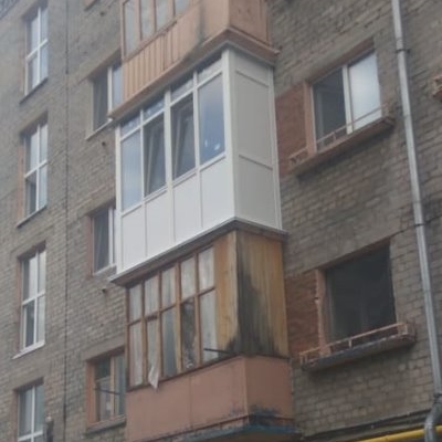 Остекление балкона в пол ПВХ (хрущевский) адрес 2