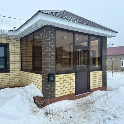 входная группа алюминий ТП-45 РАЛ 8017 стеклопакет Бронза Голд
